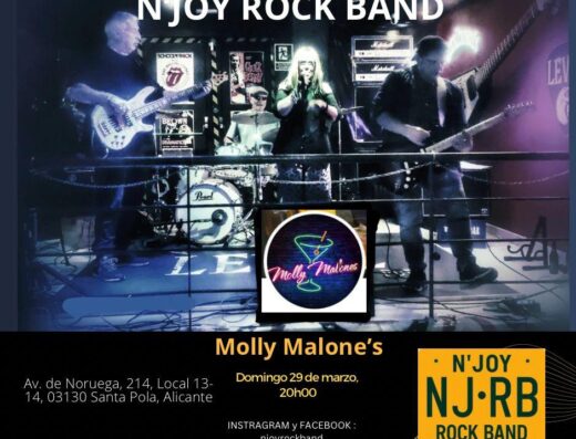 N&rsquo;Joy Rock Band au Mollie Malone&rsquo;s de Santa Pola