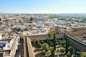A view of a city from a high point of view